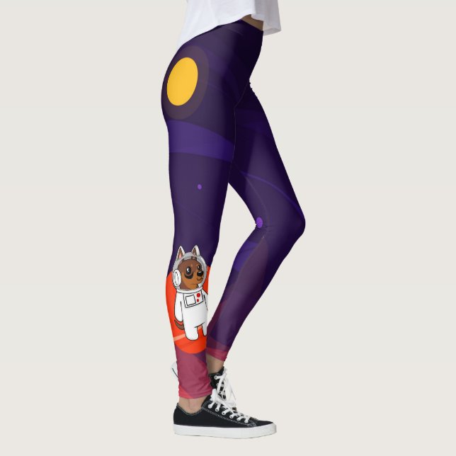 Legging Pinscher diminuto (Pin do minuto) no espaço (Direita)