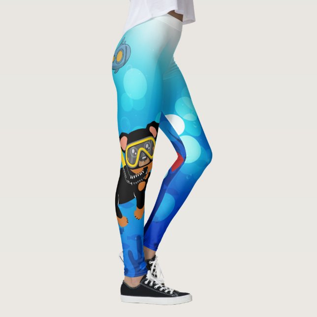 Legging Pinscher diminuto (Pin do minuto) sob o mar (Direita)