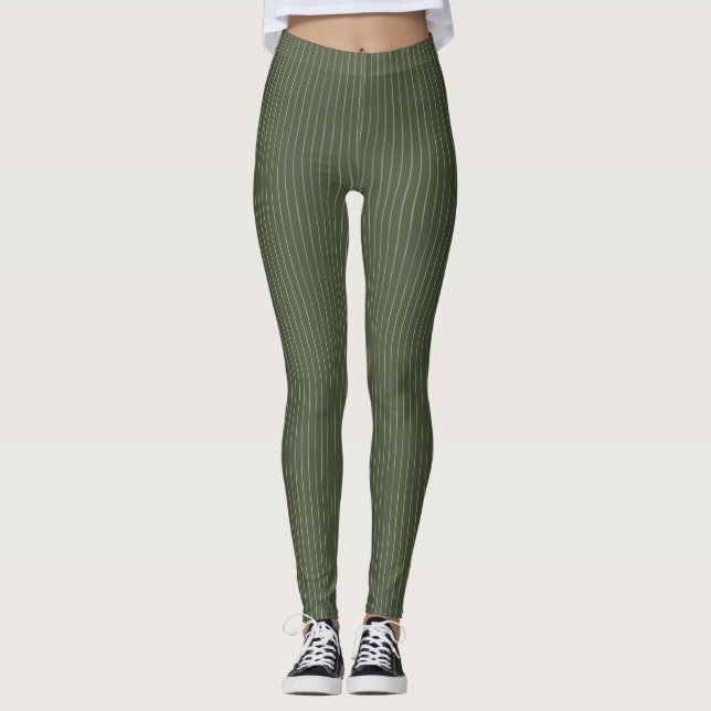 Legging Pinstripes verde-oliva (Frente)