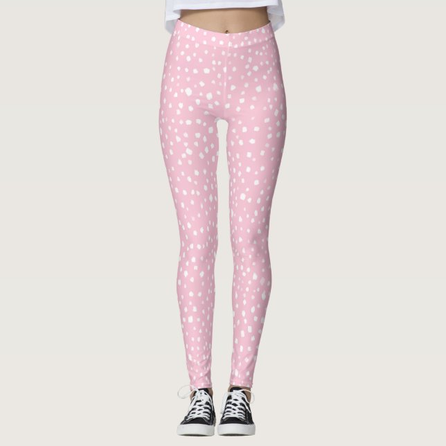 Legging Pintado Pintado com Pastel - Padrão de Pontos Molh (Frente)