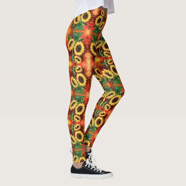 Legging Pintando Pernas de Girassóis (Direita)