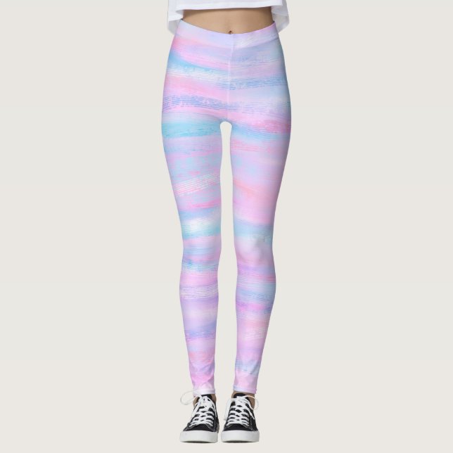 Legging Pintas Pintadas Púrpura Rosa-Rosa-Turquesa (Frente)