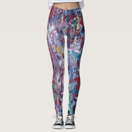 Legging Pinte caneleiras do splatter