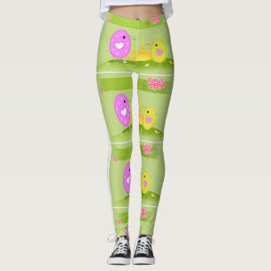 Legging Pintinhos bonitos da páscoa no nascer do sol