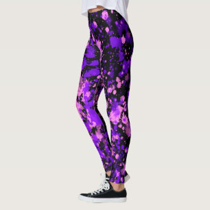 Legging Pintões roxos em coxas pretas