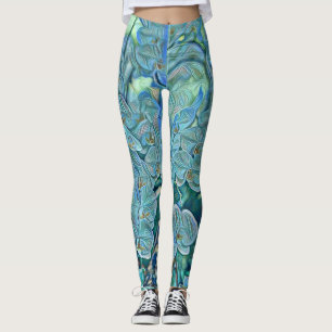 Legging Pintor de orquídeas púrpura azul