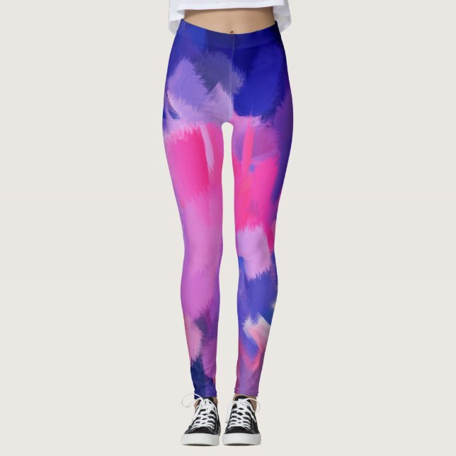 Legging Pintor rosa e azul (Frente)