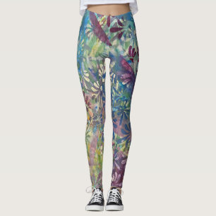 Legging Pintor Texturizado com Padrão Artístico Colorido v