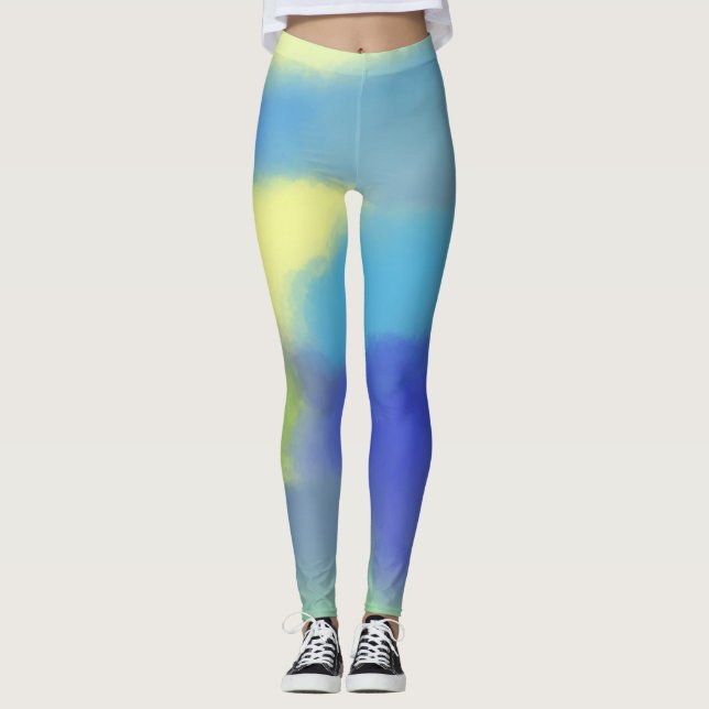 Legging pintura a aquarela abstrato (Frente)