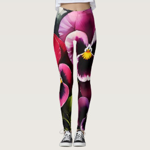 Legging pintura a aquarela bonito maroon daek vermelha pan