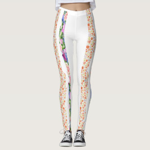 Legging pintura aquosa de flores silvestres coloridas