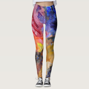 Legging Pintura Colorida da Paleta do Pinheiro Artista