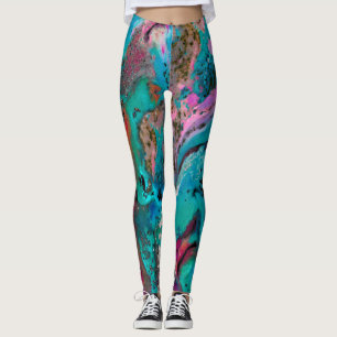 Legging Pintura Colorida de Abstrato