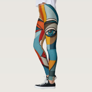Legging Pintura Colorida de Abstrato