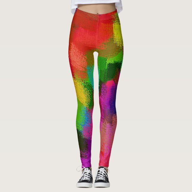 Legging Pintura Colorida de Abstrato nº 2 (Frente)