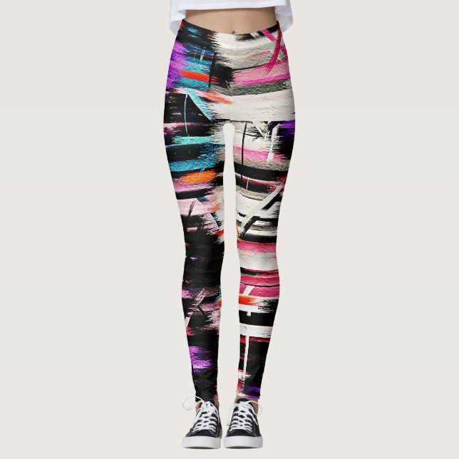 Legging Pintura Colorida de Abstrato nº 9 (Frente)