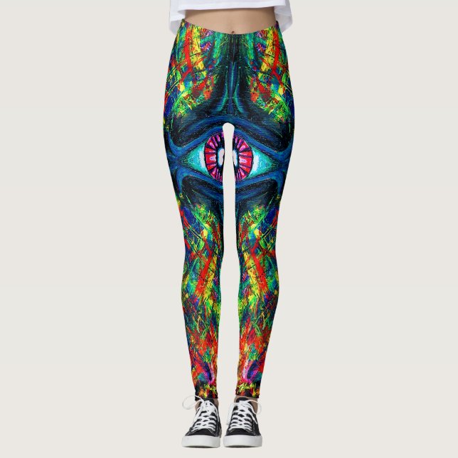 Legging Pintura com torção de olhos e trippy (Frente)