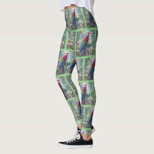 Legging Pintura da Impressionância Floral da Selva de Páss