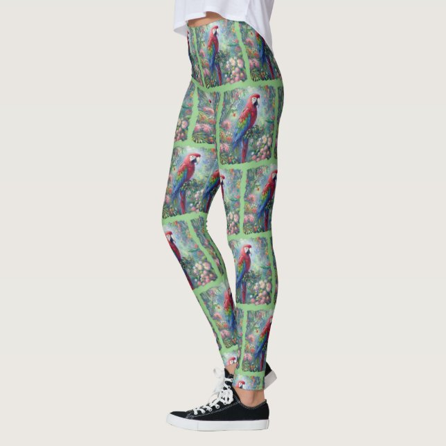 Legging Pintura da Impressionância Floral da Selva de Páss (Esquerda)