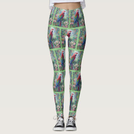 Legging Pintura da Impressionância Floral da Selva de Páss