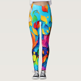 Legging Pintura da Sinfonia Floral Vibrante