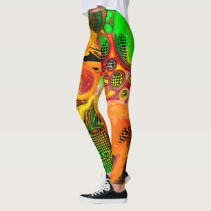 Legging Pintura de Abstrato de outono