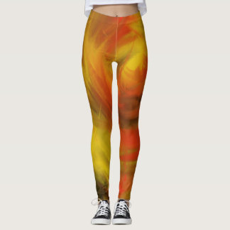 Legging Pintura de Arte de Adoração Cristã do Fogo do Espí