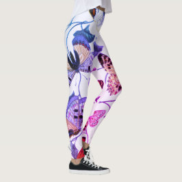 Legging Pintura de borboletas roxas e mariposas