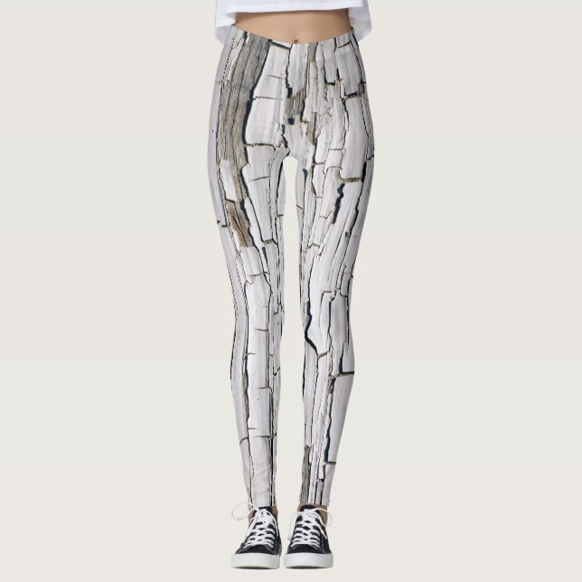 Legging Pintura de descasque de vindima: estética de pared (Frente)