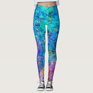 Legging Pintura de ecrã panorâmico multicolor Abstrato