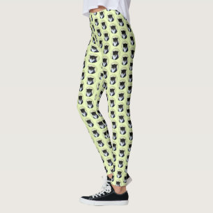 Legging Pintura de Gato Tuxedo - Arte de Gato Original Cus