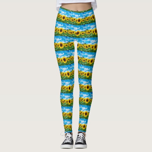 Legging Pintura de girassóis (Frente)