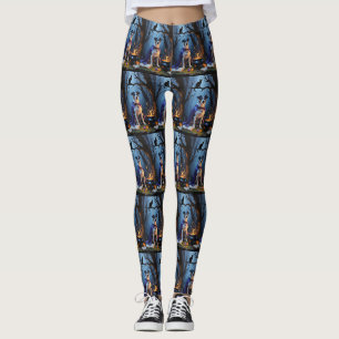 Legging Pintura de Halloween Caprichosa do Cão Blue Heeler