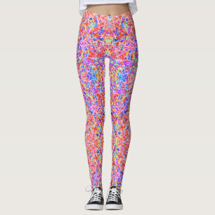 Legging Pintura de linhas abstratas coloridas fofas