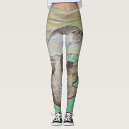 Legging Pintura de Lontra do Rio Reprodutor