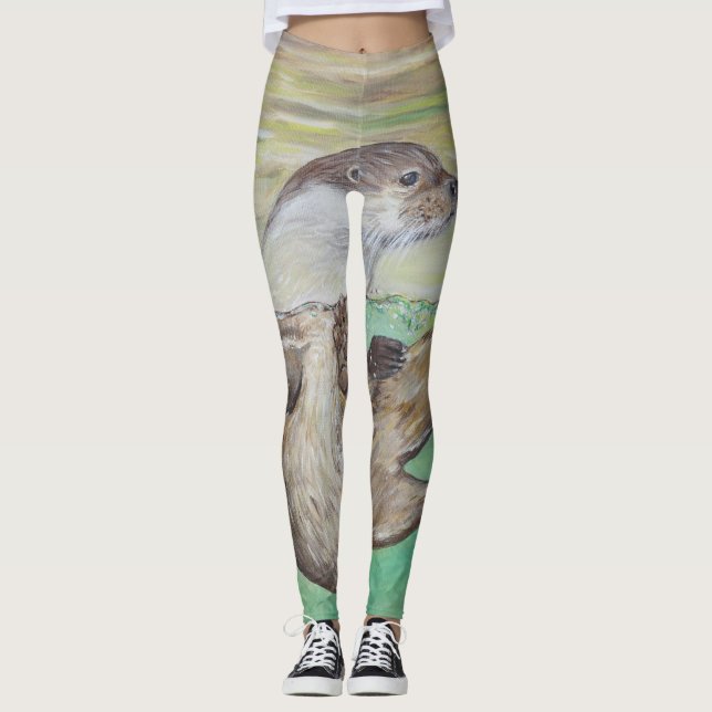 Legging Pintura de Lontra do Rio Reprodutor (Frente)