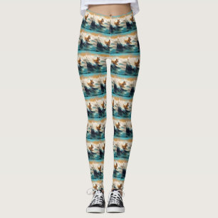 Legging Pintura de Navegação em Praia do Lapphund, Finland