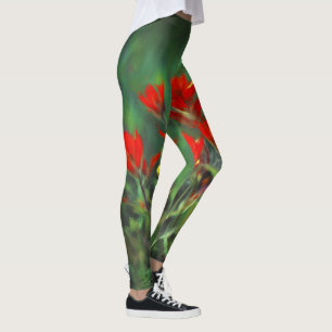 Legging Pintura de pincel índio - Arte Flor Original