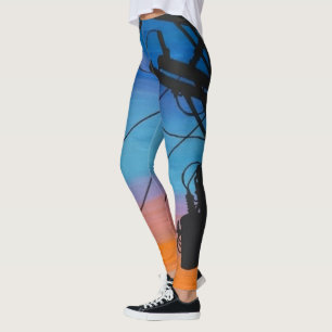 Legging Pintura de "Sunset Hum" em uma