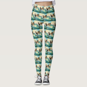 Legging Pintura de surf em praia australiana Kelpie