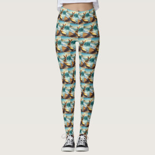 Legging Pintura de Surf na Praia de Chihuahua