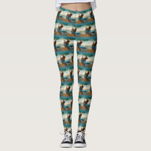 Legging Pintura de surfe na praia australiana Terrier