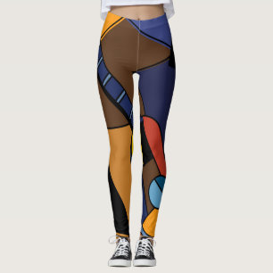 Legging Pintura De Surrealismo De Guitarra Cubista.