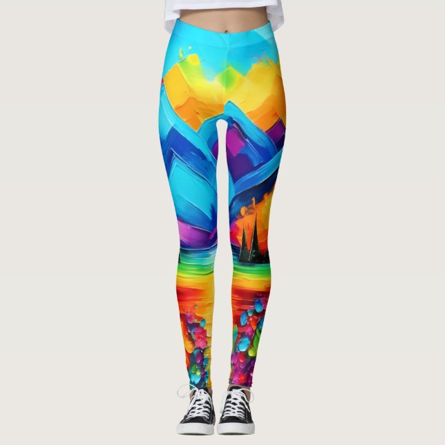 Legging Pintura do Horizonte do Dreamscape (Frente)
