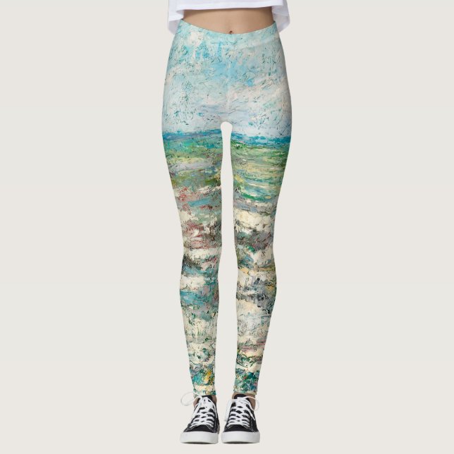Legging Pintura em Texto Moderno Expressionista (Frente)