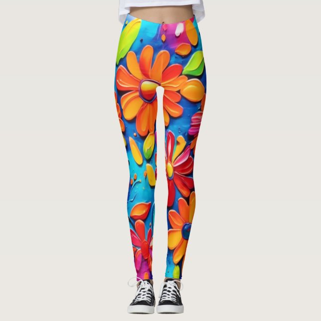 Legging Pintura Floral Alegre (Frente)