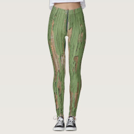 Legging Pintura verde-falsa feminina