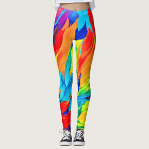 Legging Pintura Vibrante do Expressionismo Abstrato