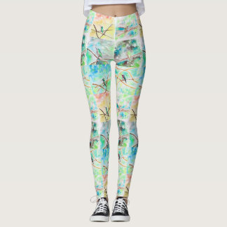 Legging Pinturas de Aquarela de Coleção de Hummingbird
