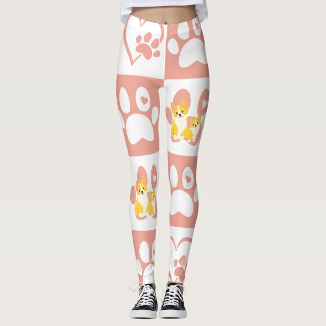 Legging Pinturas e Corações com Corgis (Frente)